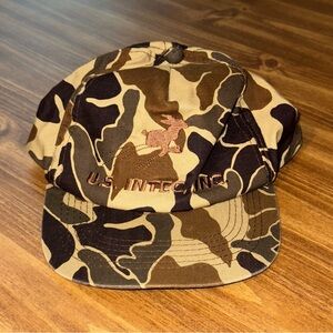 U.S. Intec Brown Camo Camouflage Baseball Cap Hat Vintage